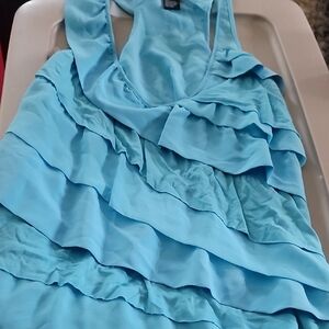 Central Park West Blue Ruffled Blouse